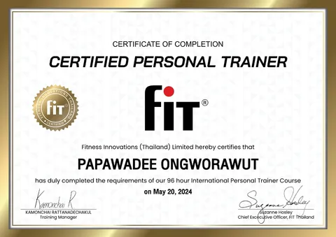 Certified Personal Trainer certificate, FIT Thailand
